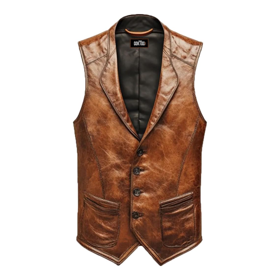 Mens Leather Vintage Vest, Western Club Style Vests, Cowboy Waistcoat Outfit for Men
