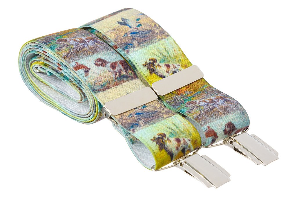 Gs Braces Men's Country Hunting Design Xl Trouser Braces X 35Mm Wide Clip On 48 Inch Extra Long