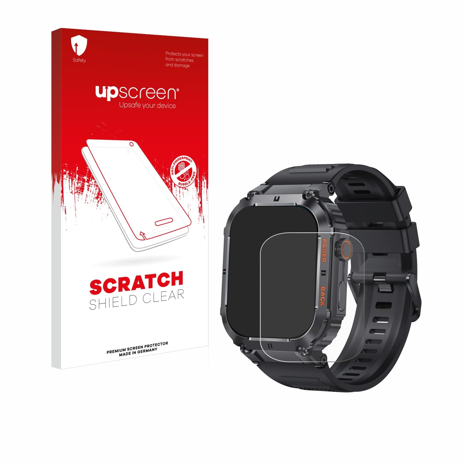 Screen protector applied to a smartwatch display