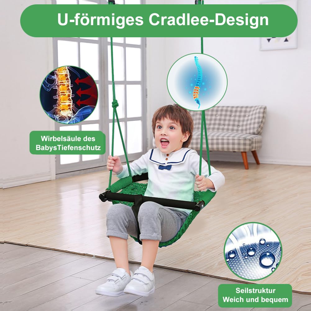 Columpio 2 en 1 para niños pequeños, columpio para niños con cuerdas ajustables, juego de columpio de cuerda resistente para niños, para interior y exterior, jardín, producto de