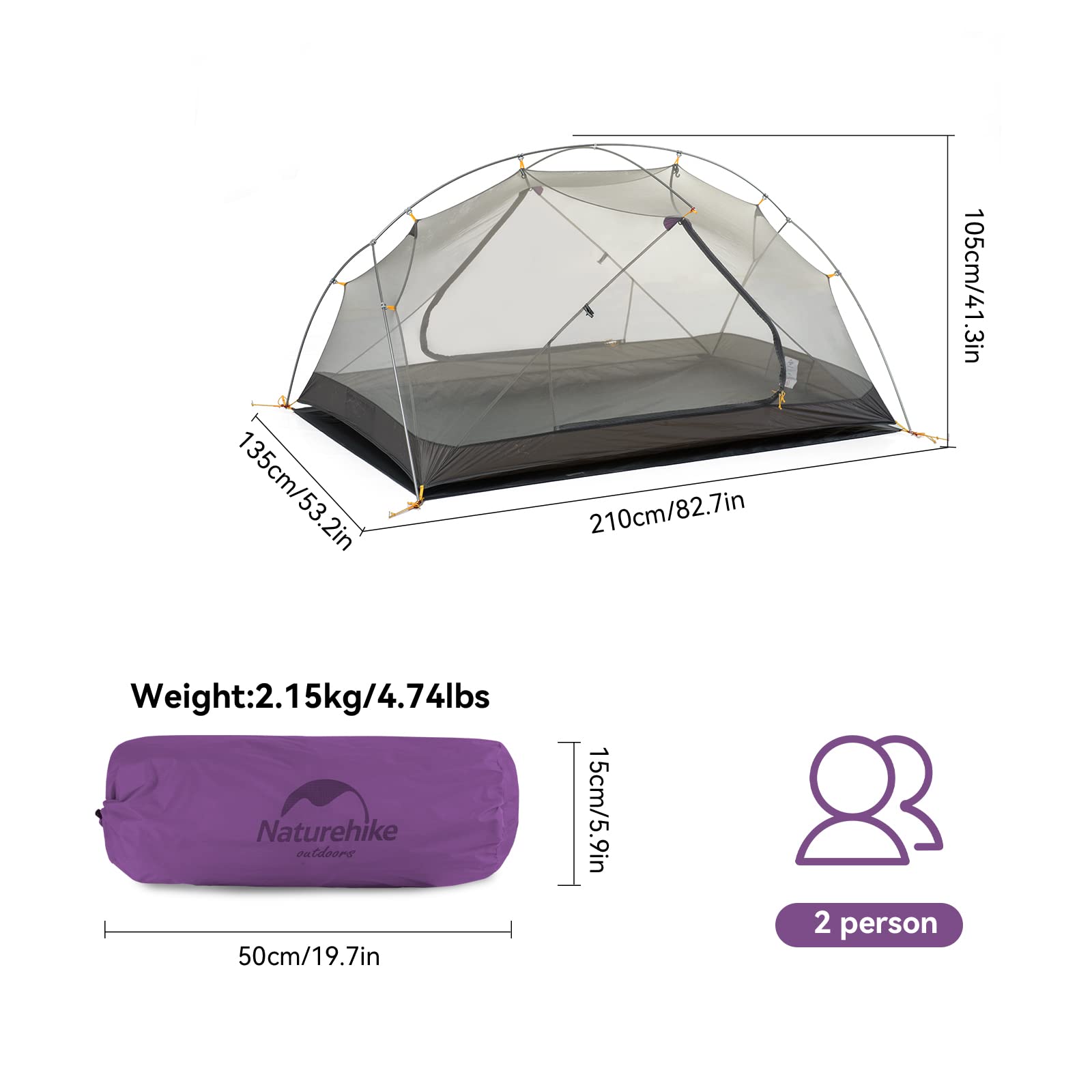 Amazon.co.jp: Naturehike (ネイチャーハイク) Mongar 2人用 バック