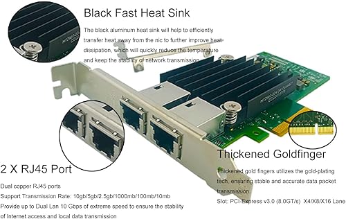 Miniatura 9 de Tarjeta de red de 10 Gb solo puerto SFP+ PCIE x8 Ethernet convertido adaptador de servidor NIC compatible con Intel X520-DA1 82599EN Chip compatible