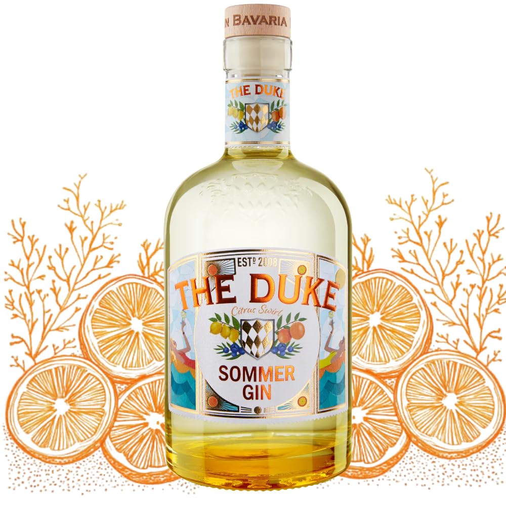 THE DUKE Sommer Gin - Citrus Swirl - Bio Gin mit Zitrone, Orange & Wacholder - Fruchtig, frisch & leicht süß - Vegan - Hergestellt in Bayern - 42% vol. Alkohol - 70 cl