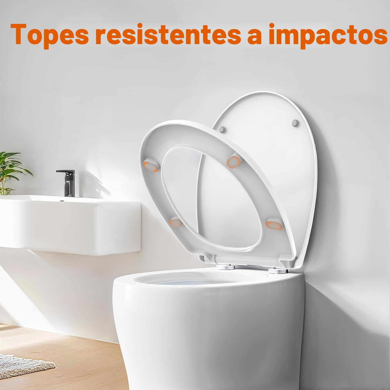SURFOU Tapa WC Universal, Forma O Asiento Inodoro, Soporta Hasta 150 Kg Tapas de Water, Instalación Sencilla, Desmontaje Rápido y Cierre Silencioso, Adecuado para Baño