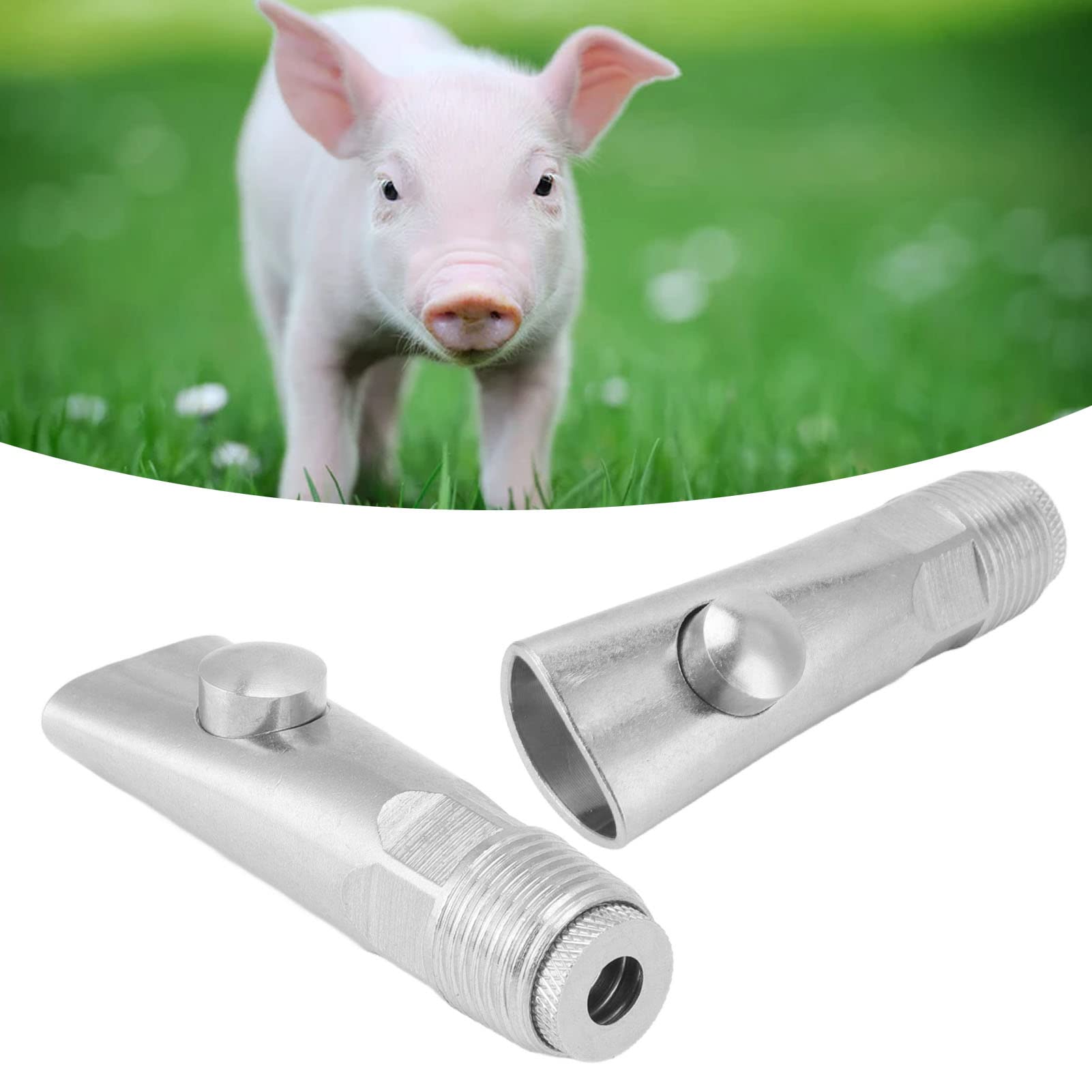 Lavandi 20 Pcs 1/2" NPT Stainless Steel Pig Nipple Drinker - Automatic Water Faucet For Livestock