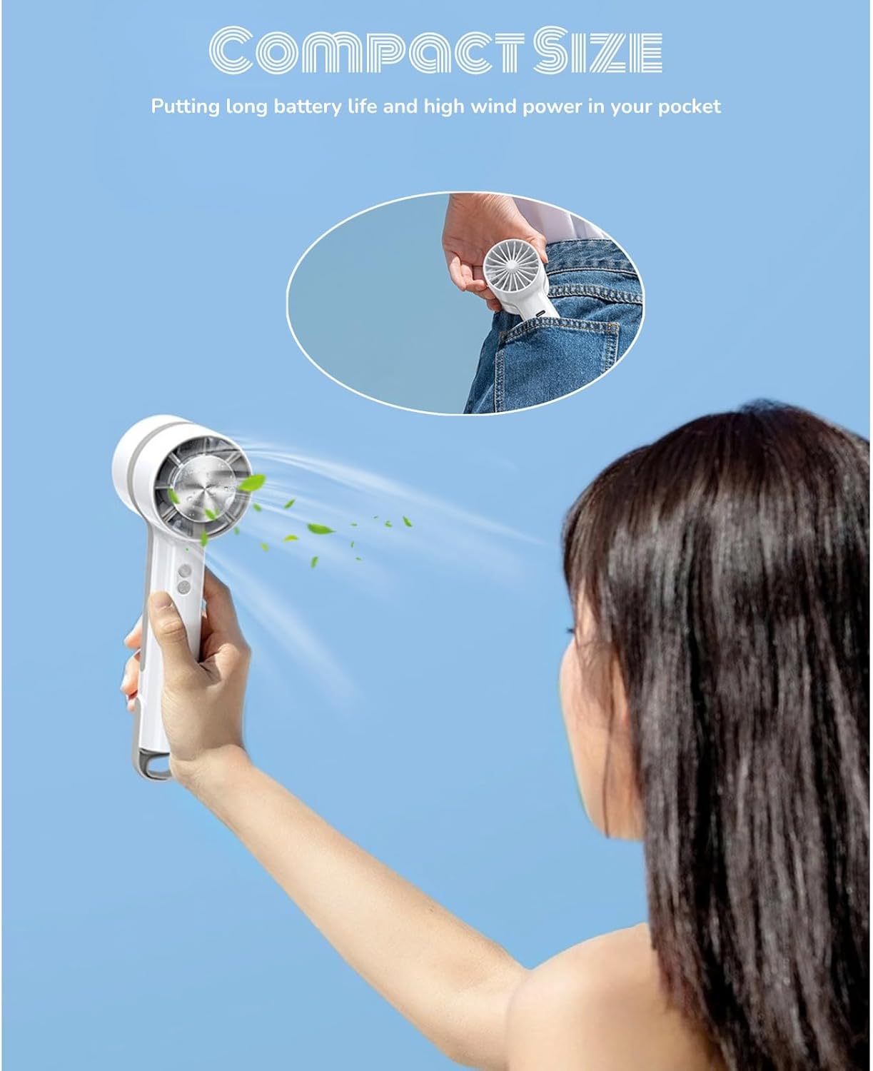 Handheld Cooling Fan, Mini Air Conditioner Semiconductor Refrigeration Fan, 2000mah USB Rechargeable Portable Fan - Cold Compress Function - 3 Wind Speed for Camping Travel