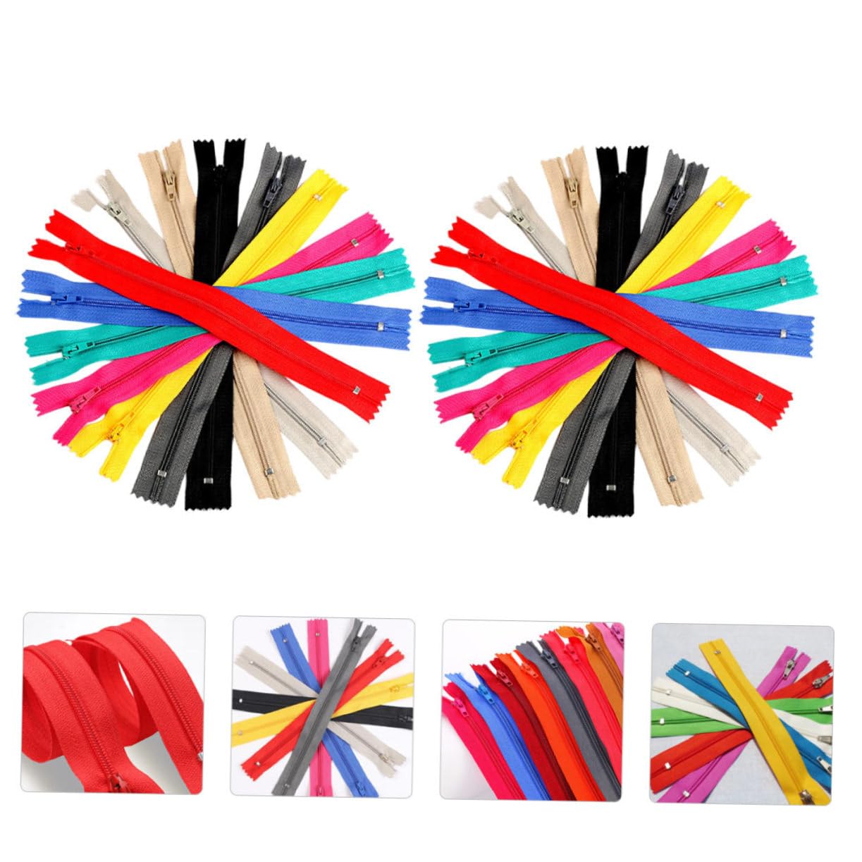 Cerniera in Nailon Colorata Fai da Te, 100 Pezzi per Cucito