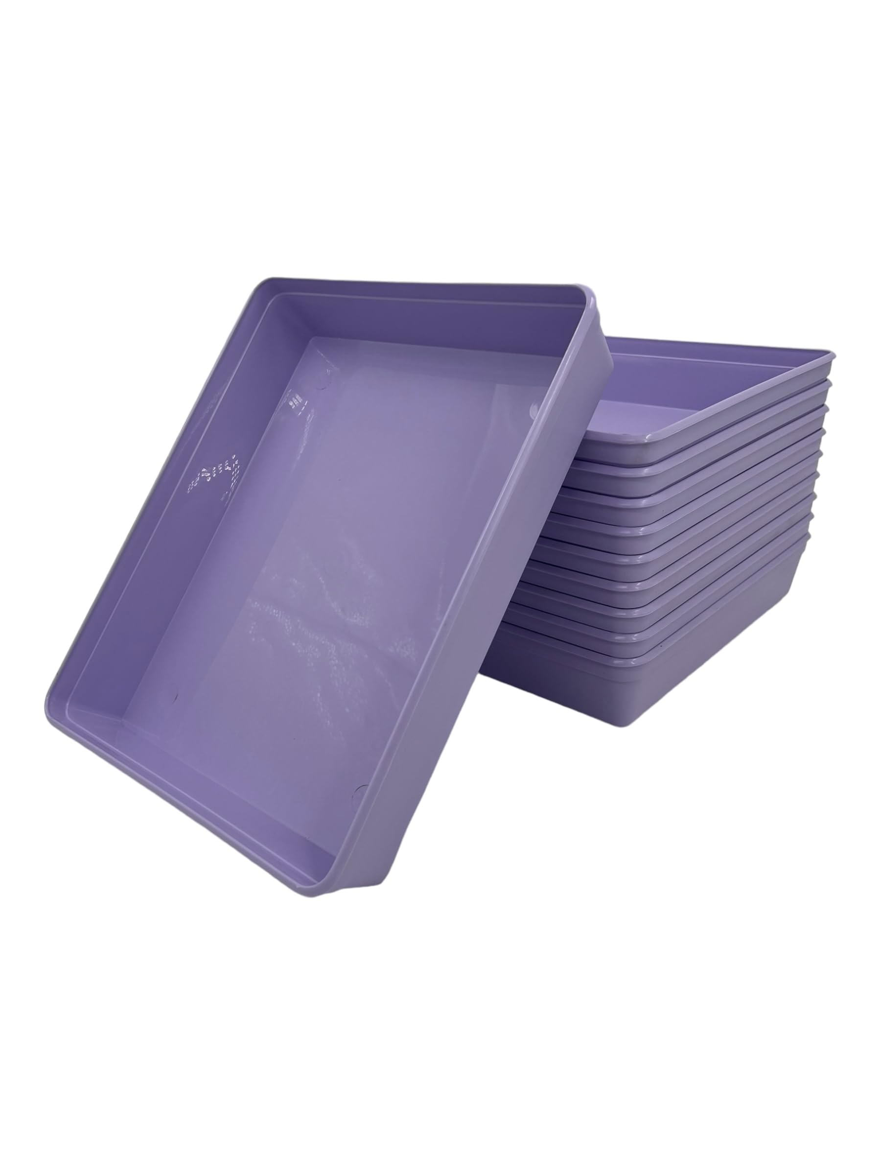 Chabrias Ltd Lavender Plastic Activity Trays, Colours Kids Play Art Tray Crafts Toy Organizer Tray (Pack Of 10) - Uk Made (, 30 X 25 X 5Cm)
