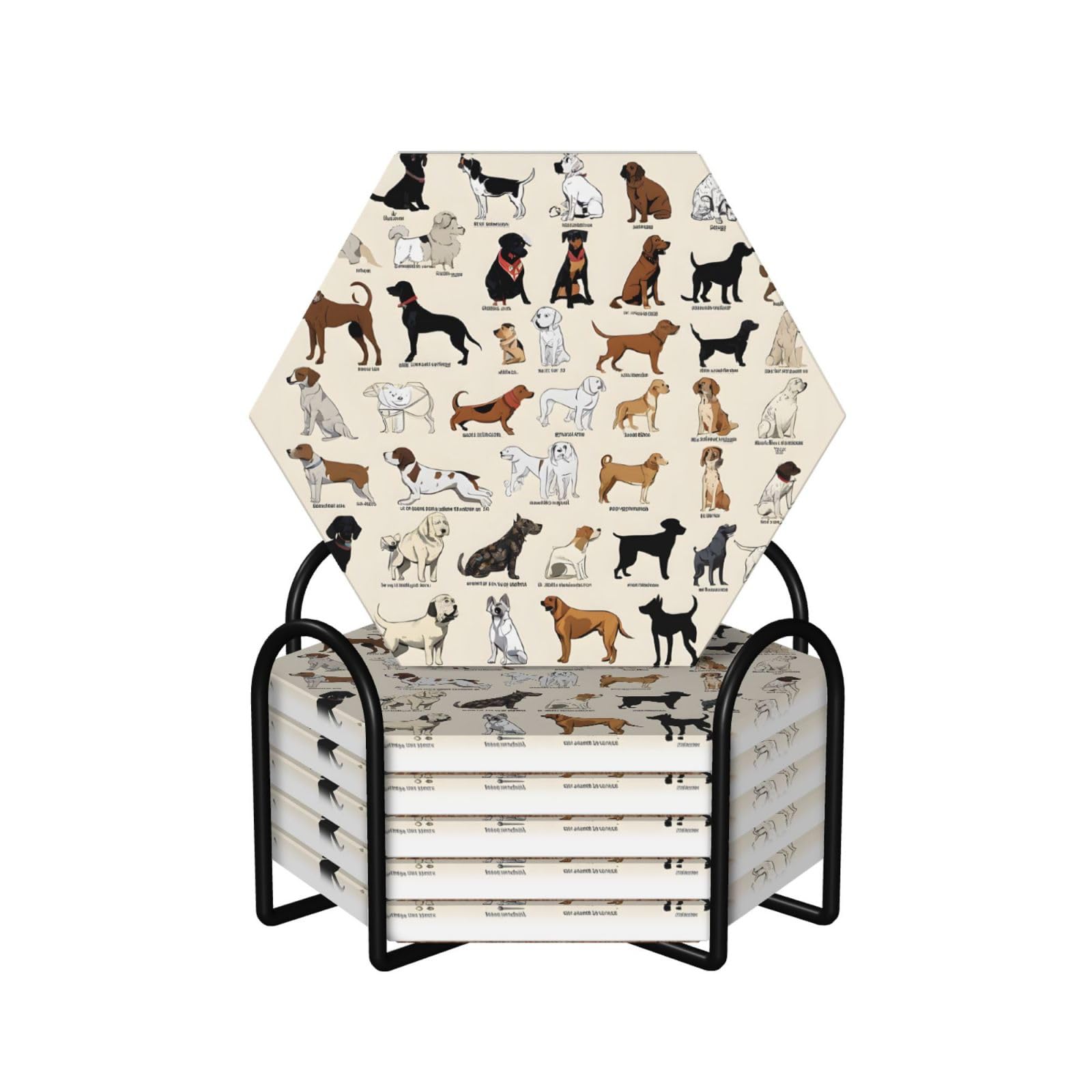 Dessous de verre table basse motif chien pour apéritif au salon maison