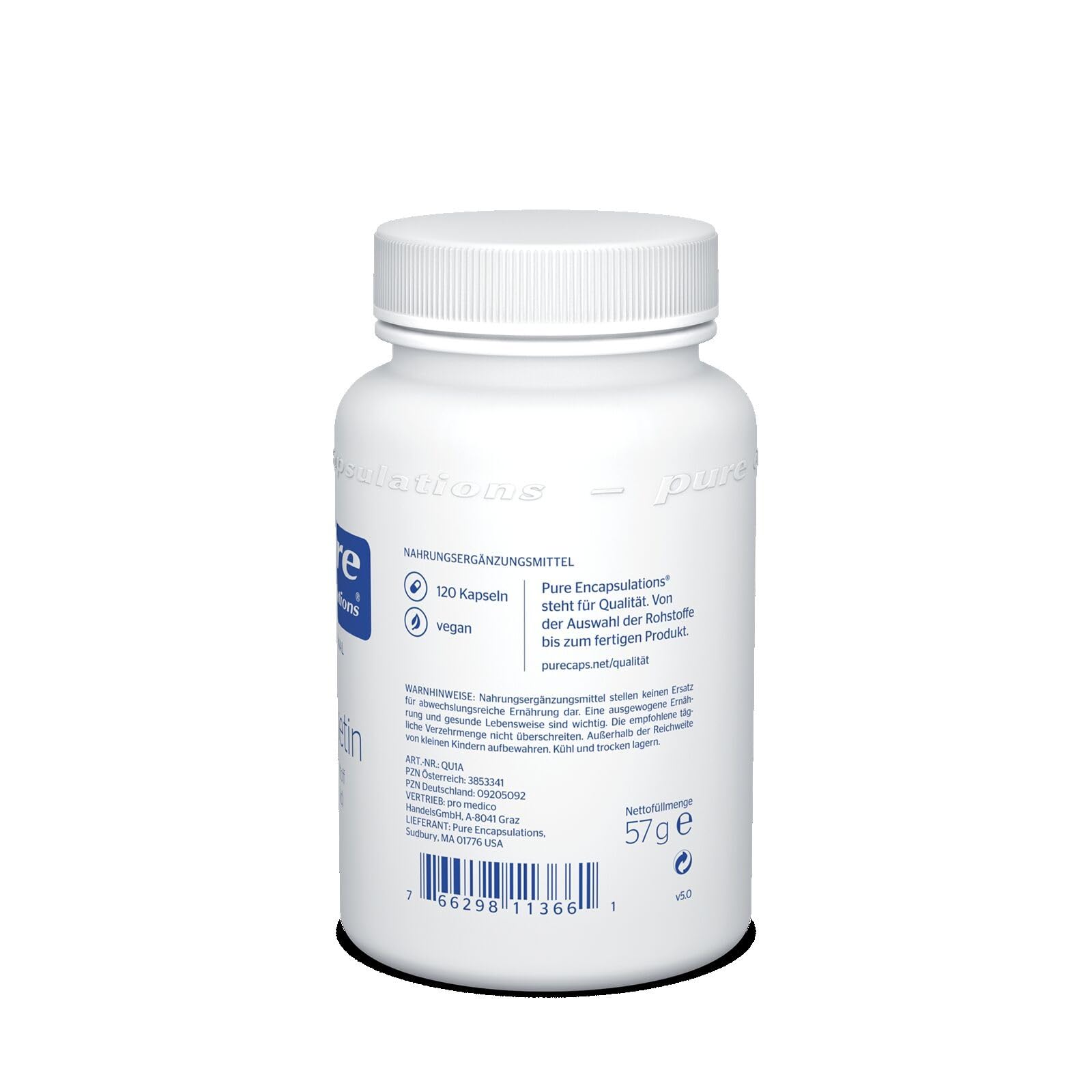 Pure Encapsulations - Quercetin - Hochwertiger Pflanzenstoff, Hoher Quercetin-Gehalt in jeder Kapsel - Nahrungsergänzungsmittel - 120 Kapseln