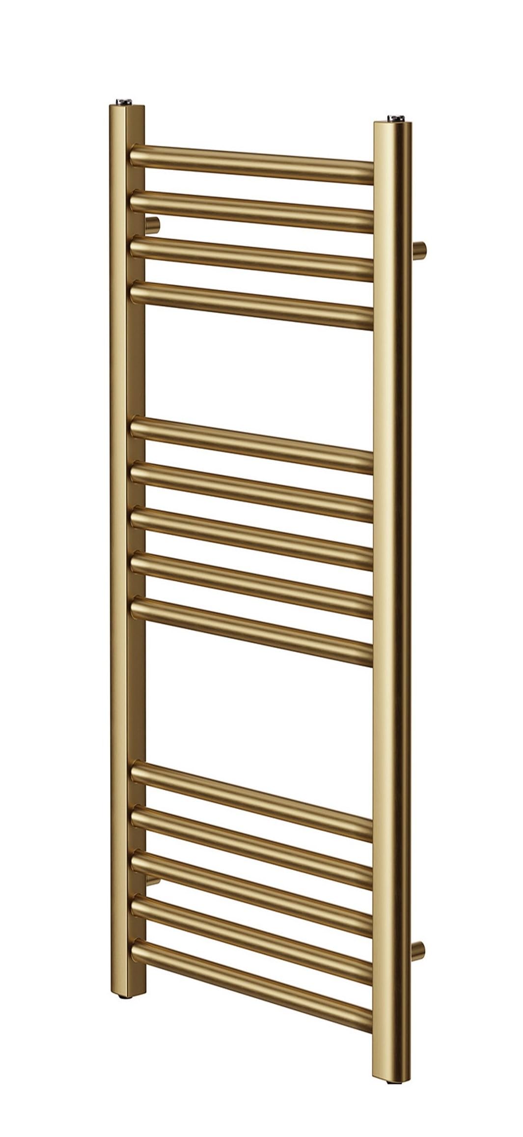 Greened House Brushed Brass Heated Towel Rail 300mm W x 800mm H — image 1