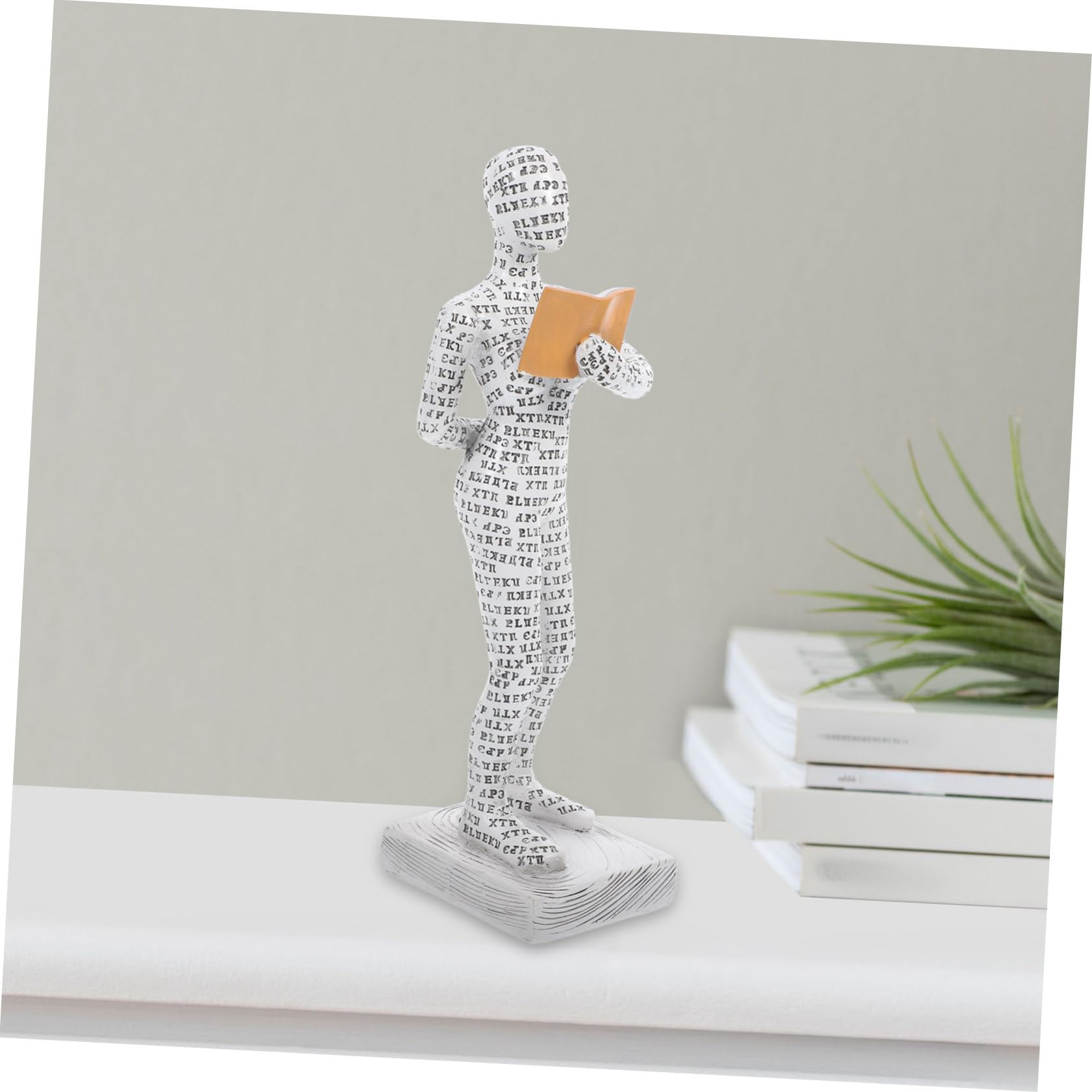 Hemobllo Statuetta Donna Lettura in Resina Bianca per Tavolo Studio | Decorazione da Scrivania, Forma Femminile Creativa, Finitura Liscia, Atmosfera Artistica