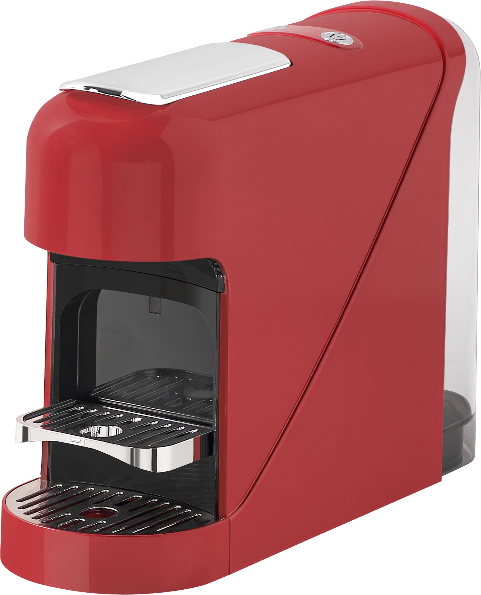 Ekspres do kawy Espresso 19 Bar 1400 W, kompatybilny z kapsułkami Nespresso - zbiornik 900 ml, ogrzewanie 40s, stal nierdzewna, ekspres i długi, automatyczne wyłączanie (czerwony)