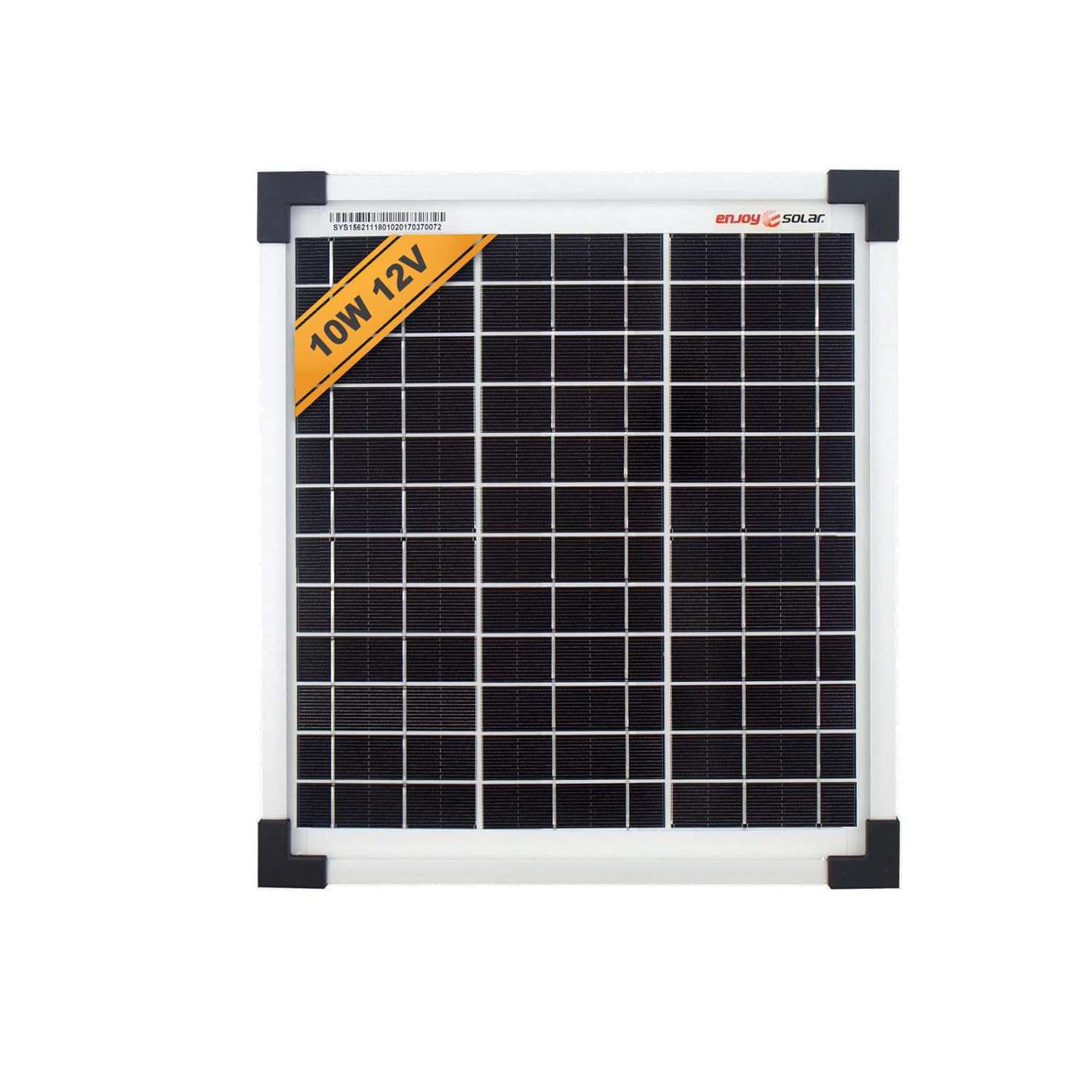 Enjoy Solar 10W Enjoysolar® Monocrystalline 10 Watt 12V, Solar Module, Solar Panel Mono, Ideal For Garden, Camper, Caravan