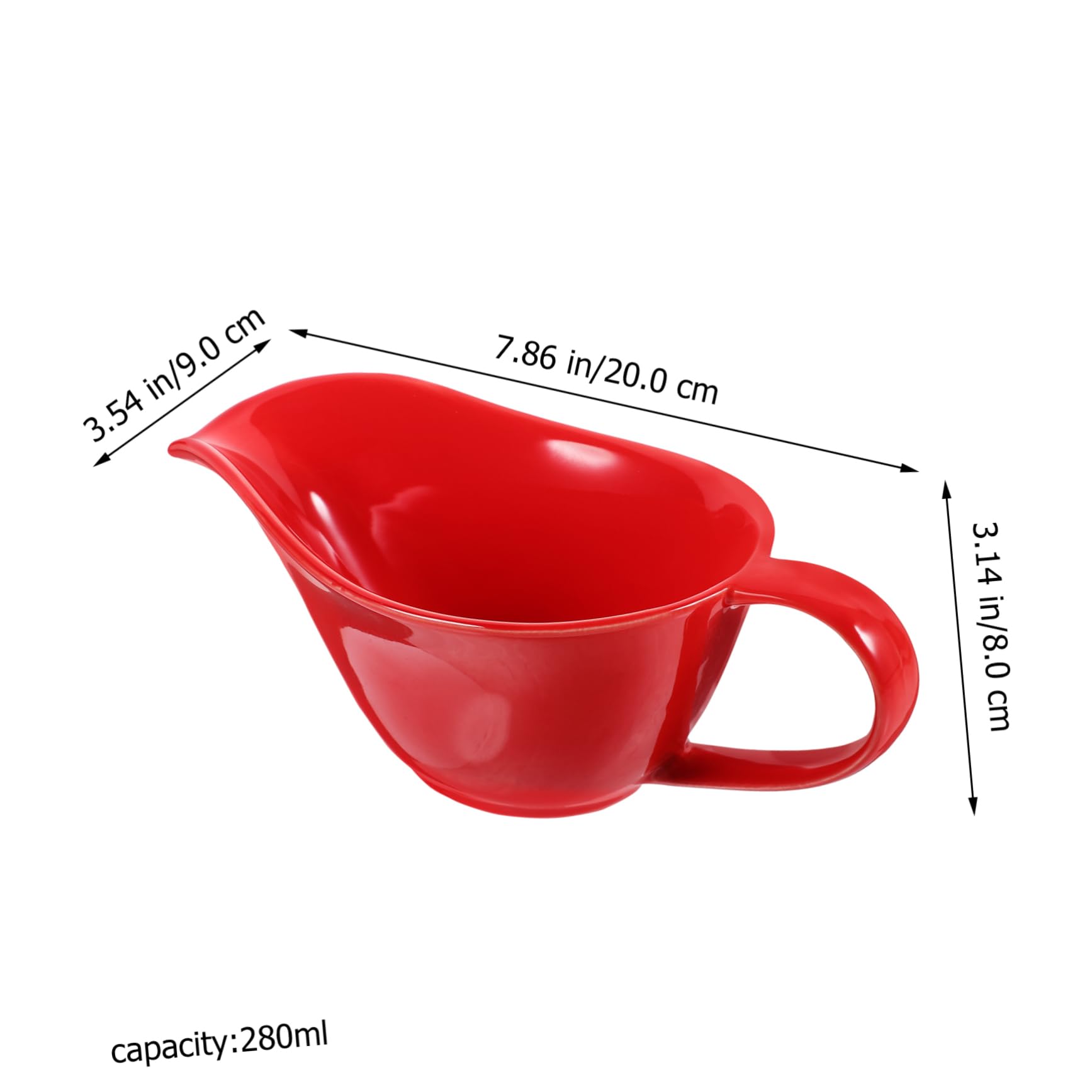 BRIGHTFUFU Ceramic Sauce Boat Small Milk Kettle Gravy Serving Boat Creamer Pitcher Serving Sauce Pitcher Gravy Sauce Boat Mini Pitcher Dipping Sauce Holder Milk Sauce Kettle Red Ceramics