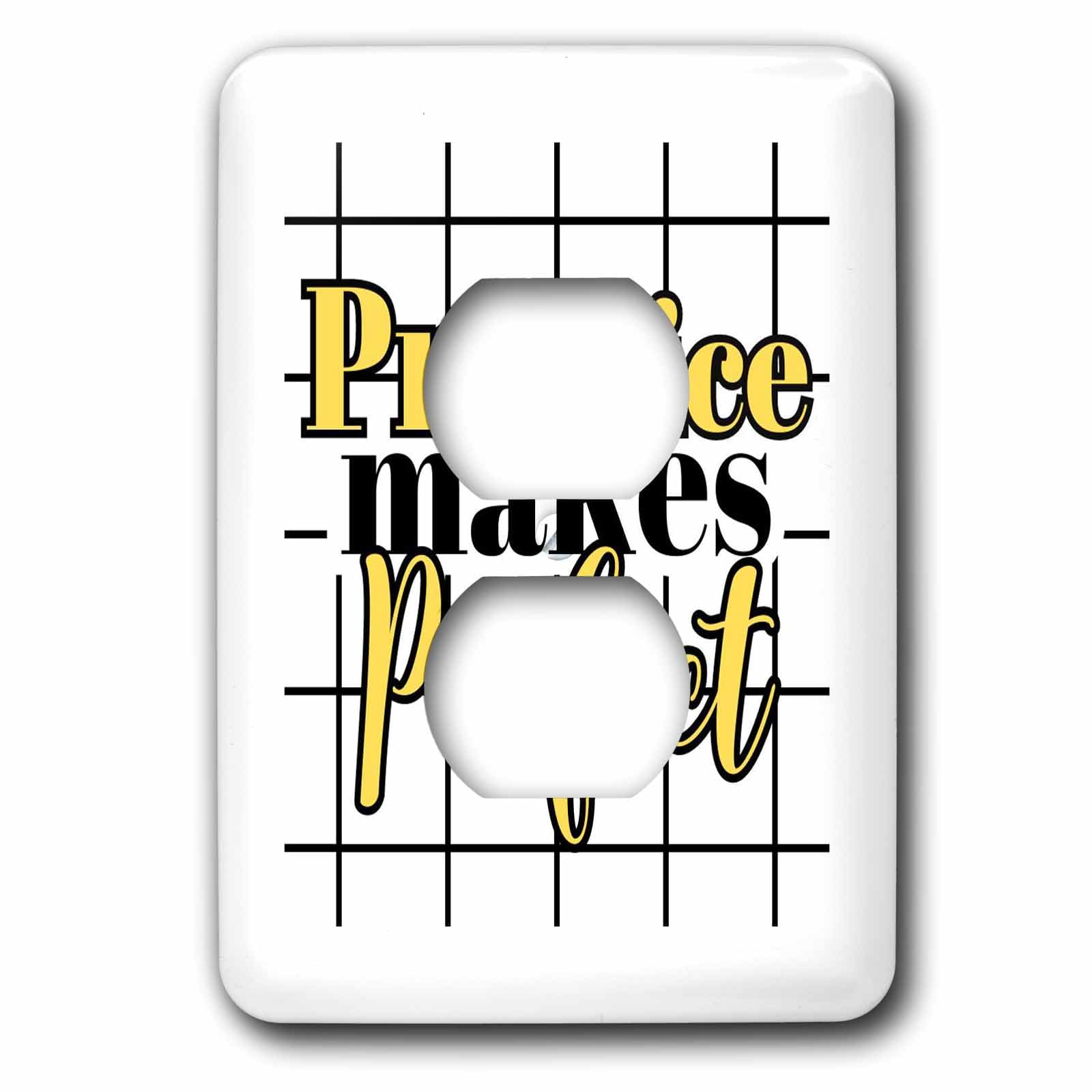 3dRose Image of quote Practice makes perfect - Light Switch Covers (lsp-388453-6)