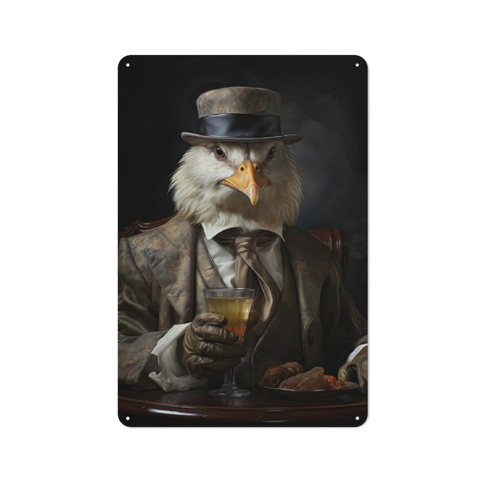 Junmoney Whiskey Eagle Rustic Tin Sign 30X20cm Featuring For Garage Or Workshop, For Updating Garage And Workshop After Moving