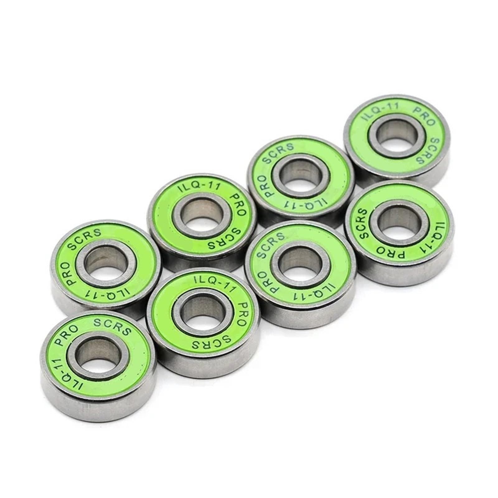 8 Uds. De ranura profunda 608RS ILQ-11 8x22x7 ABEC-9 rodamientos for patines en línea sellados verdes rodamientos de ruedas de acero for monopatín