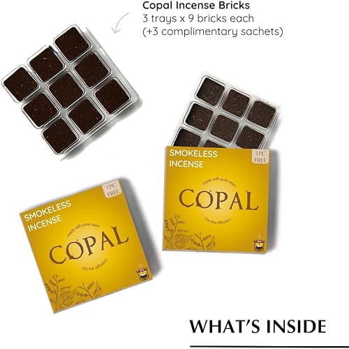 Miniatura 3 de Aromafume - Paquete de recambio de ladrillos de incienso Copal  3 bandejas x 9 ladrillos  Copal de procio (Burseraceae) nativo de México  Ideal para