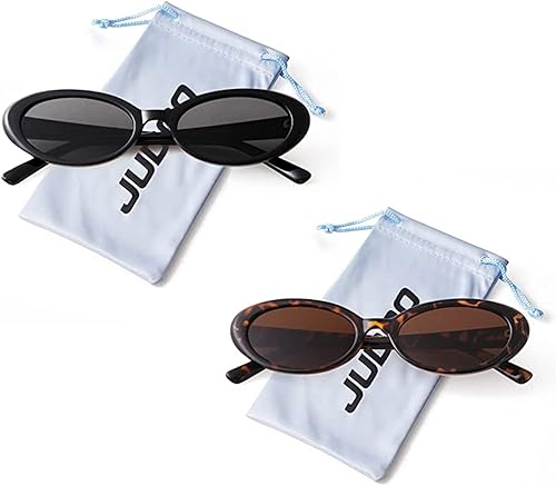 Miniatura 6 de JUDOO Lentes de sol ovalados retro para mujeres y hombres, estilo vintage de los años 90, gafas ovaladas con protección UV400, gafas de sol para