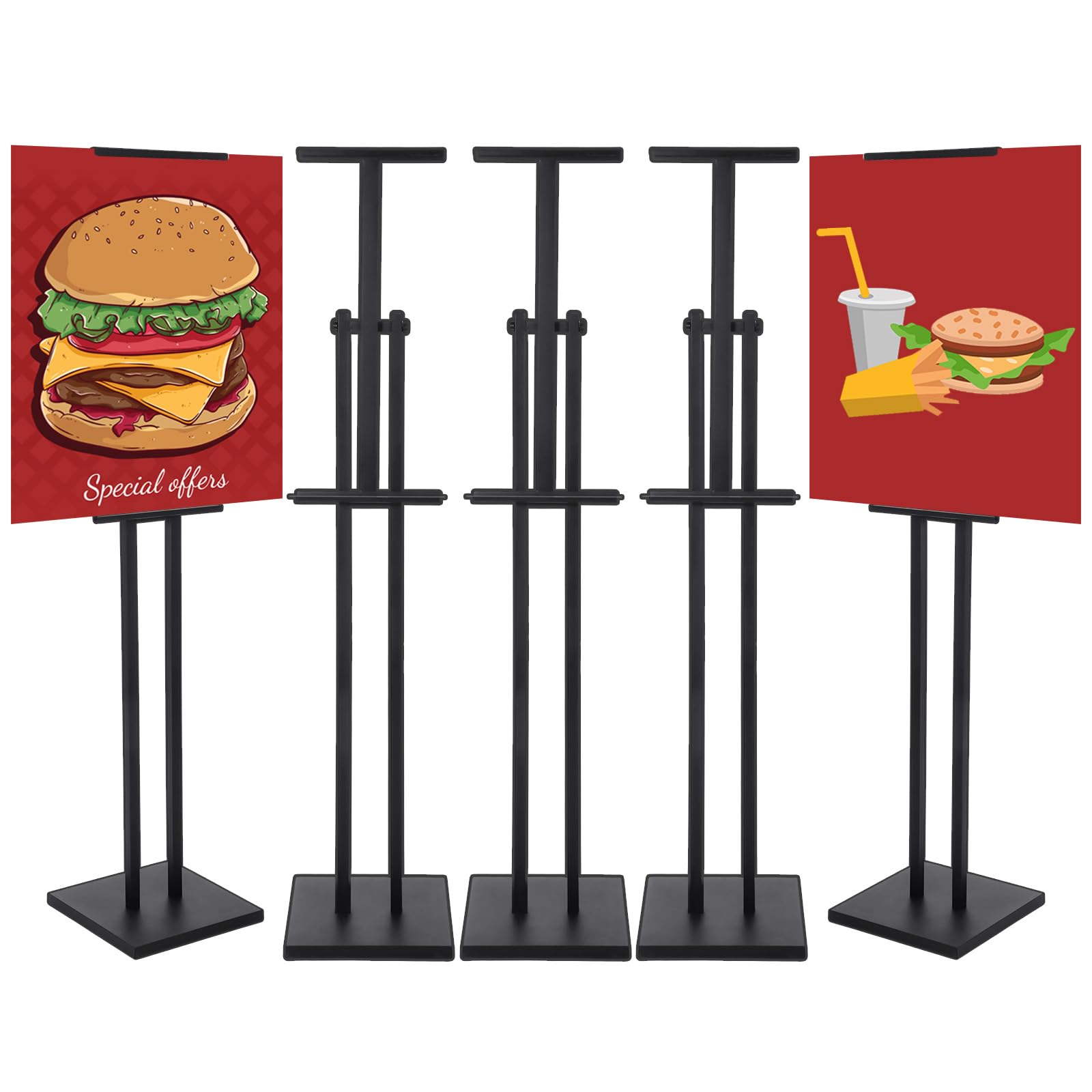 Honoson 6 soportes de exhibición de pósteres, soporte ajustable para carteles de hasta 60 pulgadas, soporte de póster de metal de calidad, soporte para carteles con base antideslizante para carteles
