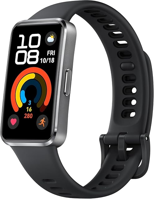 HUAWEI Bande 10 Smartwatch avec surveillance de la condition physique assistée par l'IA, analyse du sommeil pro-niveau, assistant de bien-être émotionnel, conception métallique simplifiée, compatible avec iOS Android, Noir mat