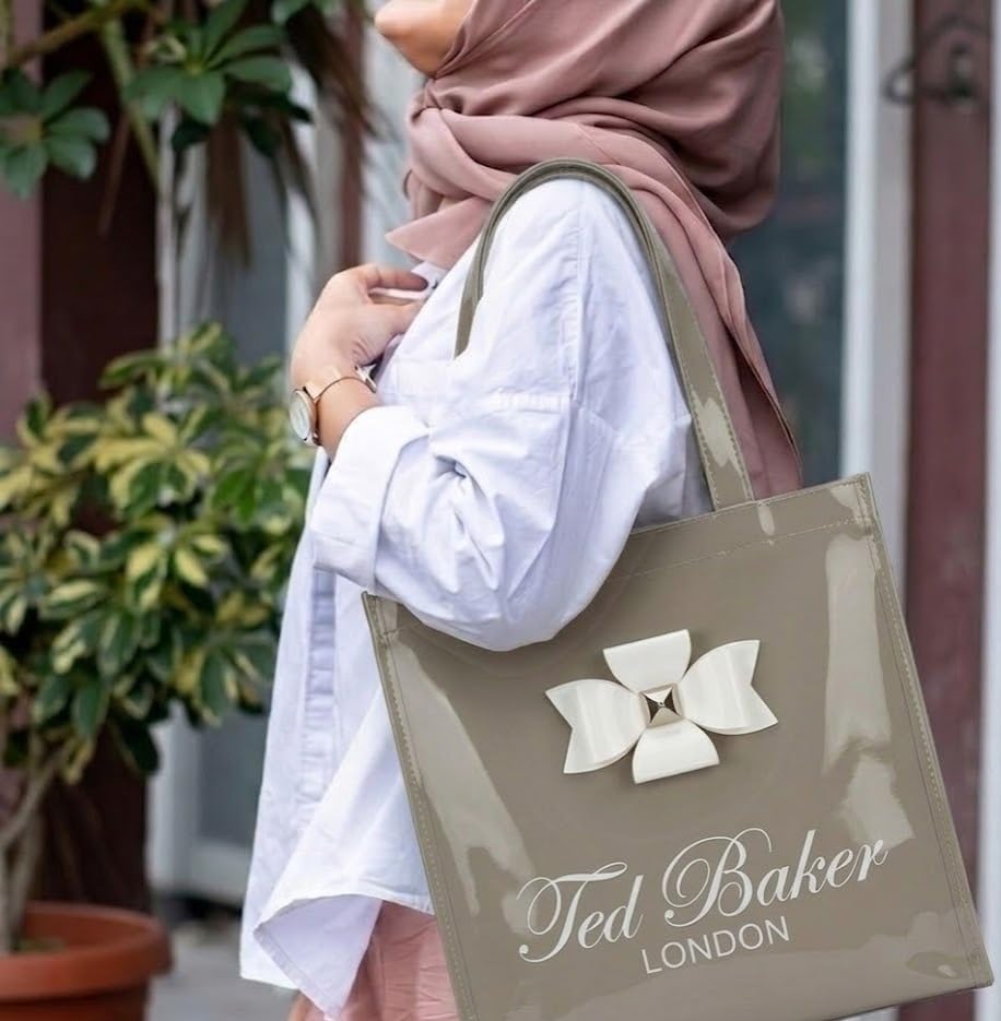 Image of SEA MOUNT Ted Baker London Multipurpose Tote Bag with Signature Bow Detail Spacious Travel Carryall, Everyday Shopping Organiser, Durable Shoulder Handbag for Work, Office, Travel & Daily Essentials