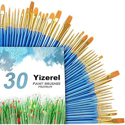 Yizerel 3 Pack Nylon Hair Paint Brushes Cover
