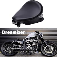 DREAMIZER Fekete Bobber Motoros Szóló Ülés Rugós Rögzítőlappal - Sportster XL883 1200 48 Chopper Custom Motorokhoz Kompatibilis 1