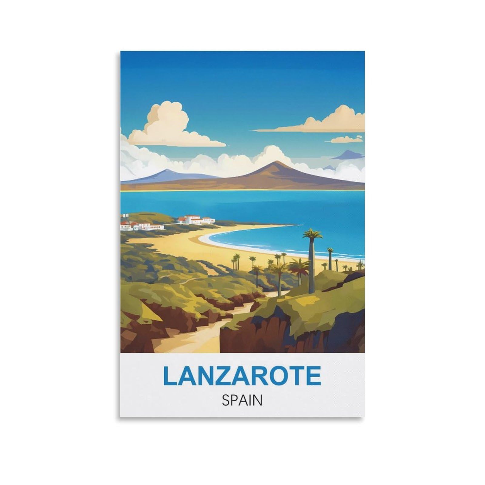 Ezmlfa A100 Diy Paint By Numbers For Adults Canvas，Lanzarote Spains Posters Exquisite Oil Painting By Numbers Kits For Beginners 40X50cm