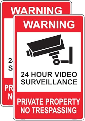 Haobase 2 Pcs Private Property No Trespassing Sign Sticker - 30 cm x 20 cm - Self Adhesive Vinyl