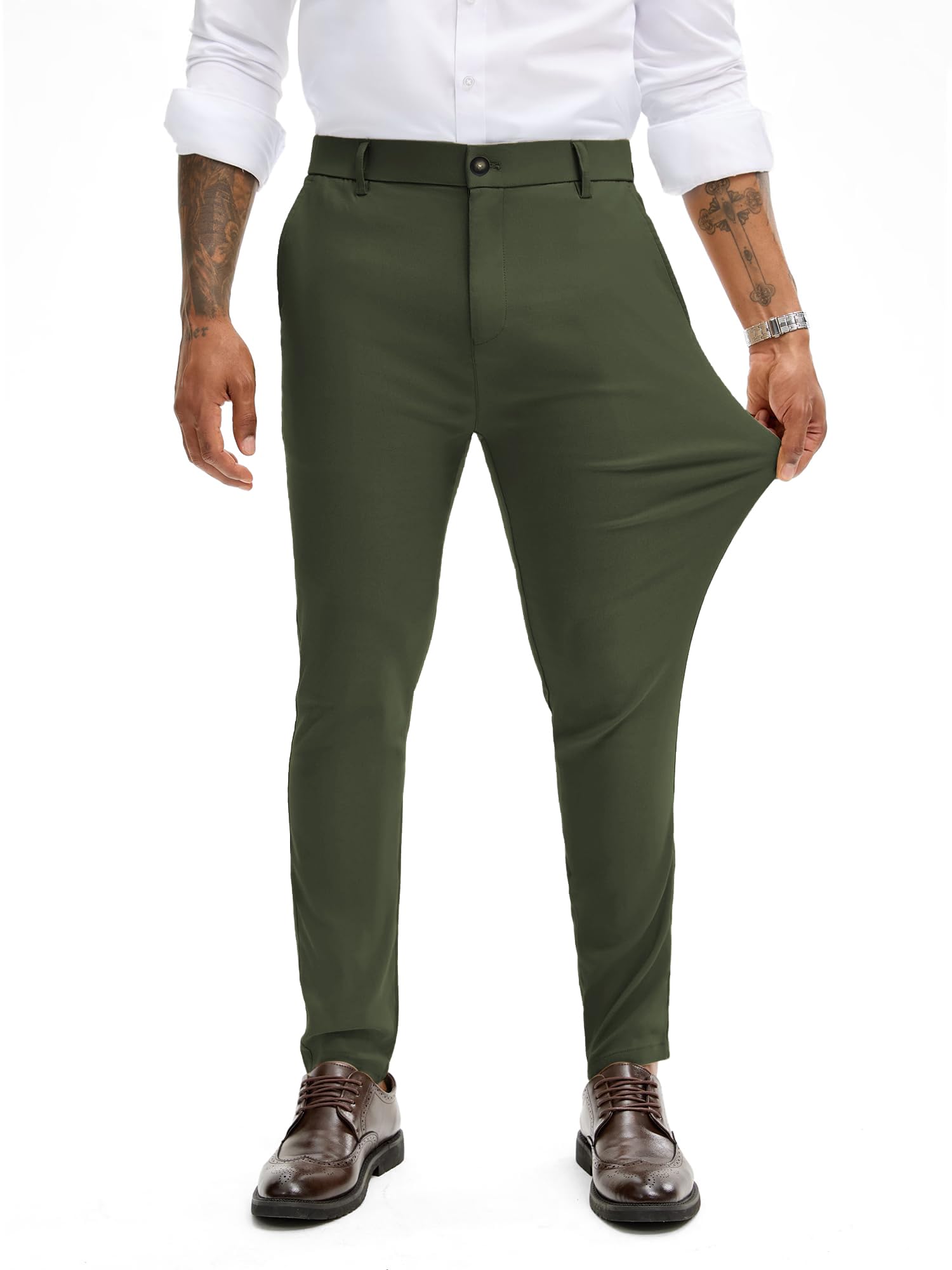 JMIERR Chino Hose Herren Super Stretch Hosen Herren Sommer Business Anzughose Slim Fit Casual Stoffhose Freizeithosen für Männer