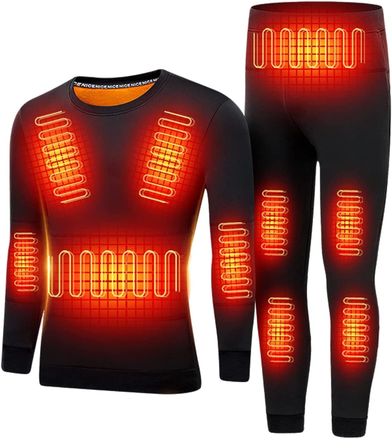 Winter Thermal Underwear for Men Women Long Sleeve Base Layer Top and Bottom Set for Cold Weather
