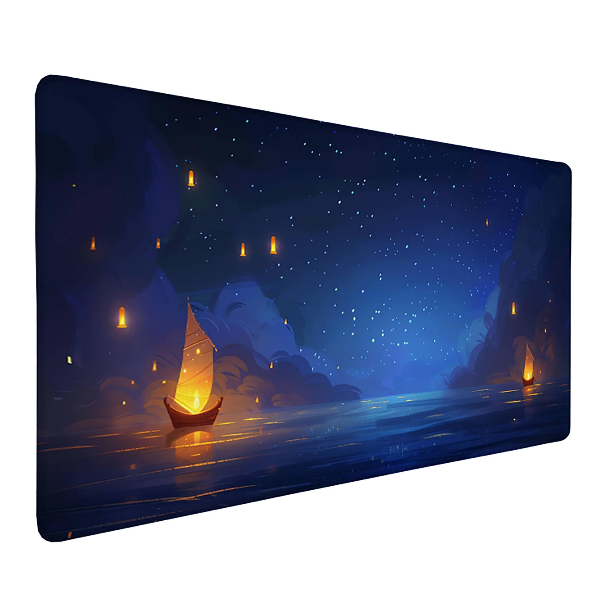 Czarna podkładka pod mysz XXL, podkładka na biurko, 1200 x 600 cm, szyte krawędzie, podkładka pod mysz, gumowa podstawa, gwiaździste niebo, podkładka pod mysz, stabilna przyczepność na gładkich