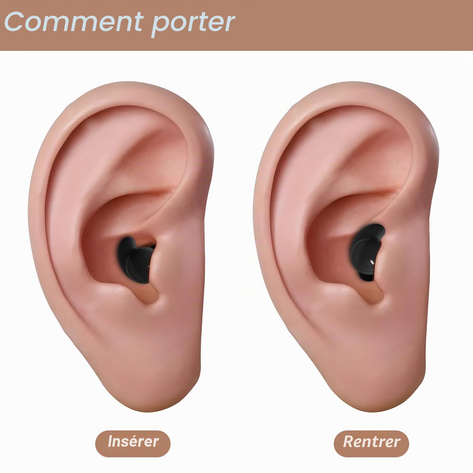 LOBKIN Écouteurs Sommeil, Casque Antibruit Sommeil Bluetooth 5.4, Mini Écouteurs Invisibles sans Fil d'appel,Écouteurs pour Dormir sur, Le Côté Le pour Dormir, Le Sport, Le Yoga et Les Voyages