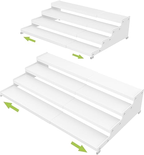 Miniatura 7 de Jojocross Organizador de especias expandible de 4 niveles para gabinete de cocina, diseño moderno y estante de almacenamiento antideslizante que