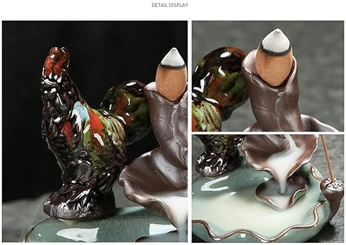 Miniatura 6 de Quemador de incienso de rana de arena morada con reflujo, lindo incienso con libélula para decoración del hogar (J43)