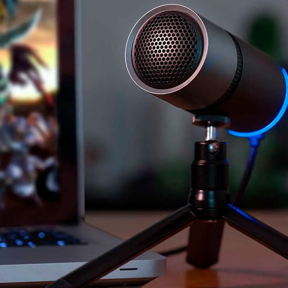 THRONMAX M8 Pulse- Compact & Foldable USB Condenser Microphone Perfect for Streaming live Audio - Black/Grey