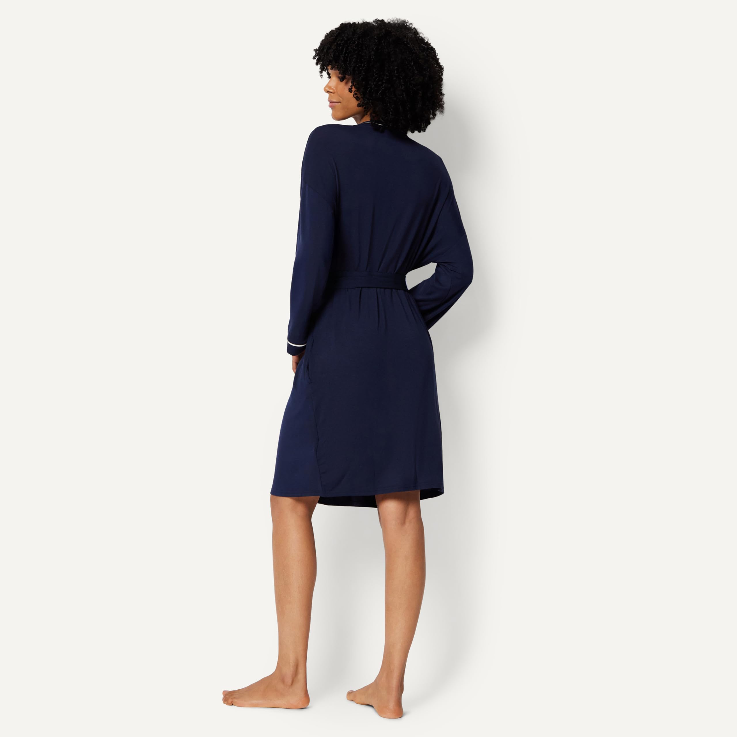 Amazon Essentials Robe de Chambre en Mélange de Modal, Peignoir à Manches Longues Femme