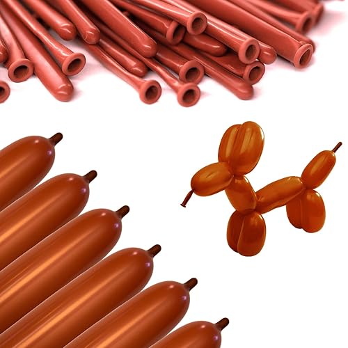 Clownatex 260 globos largos de color verde azulado (100 piezas) para animales de globo, modelado de forma de animal de látex, globos mágicos largos