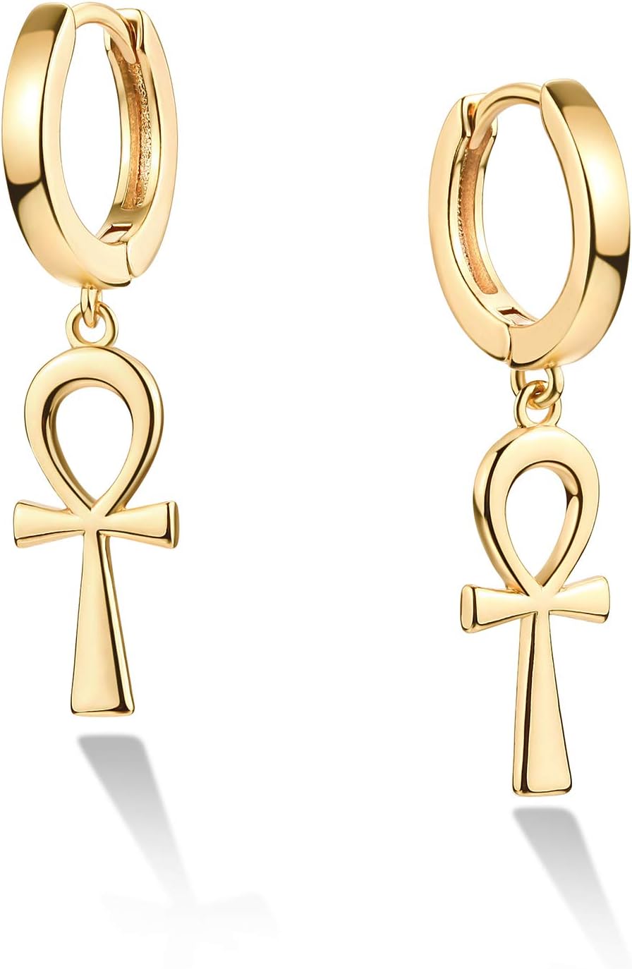 WEARON Gold Huggie Hoop Earrings for Women 14k Gold Plated Small Charm Drop Dangle Earrings Hypoallergenic Jewelry Gifts