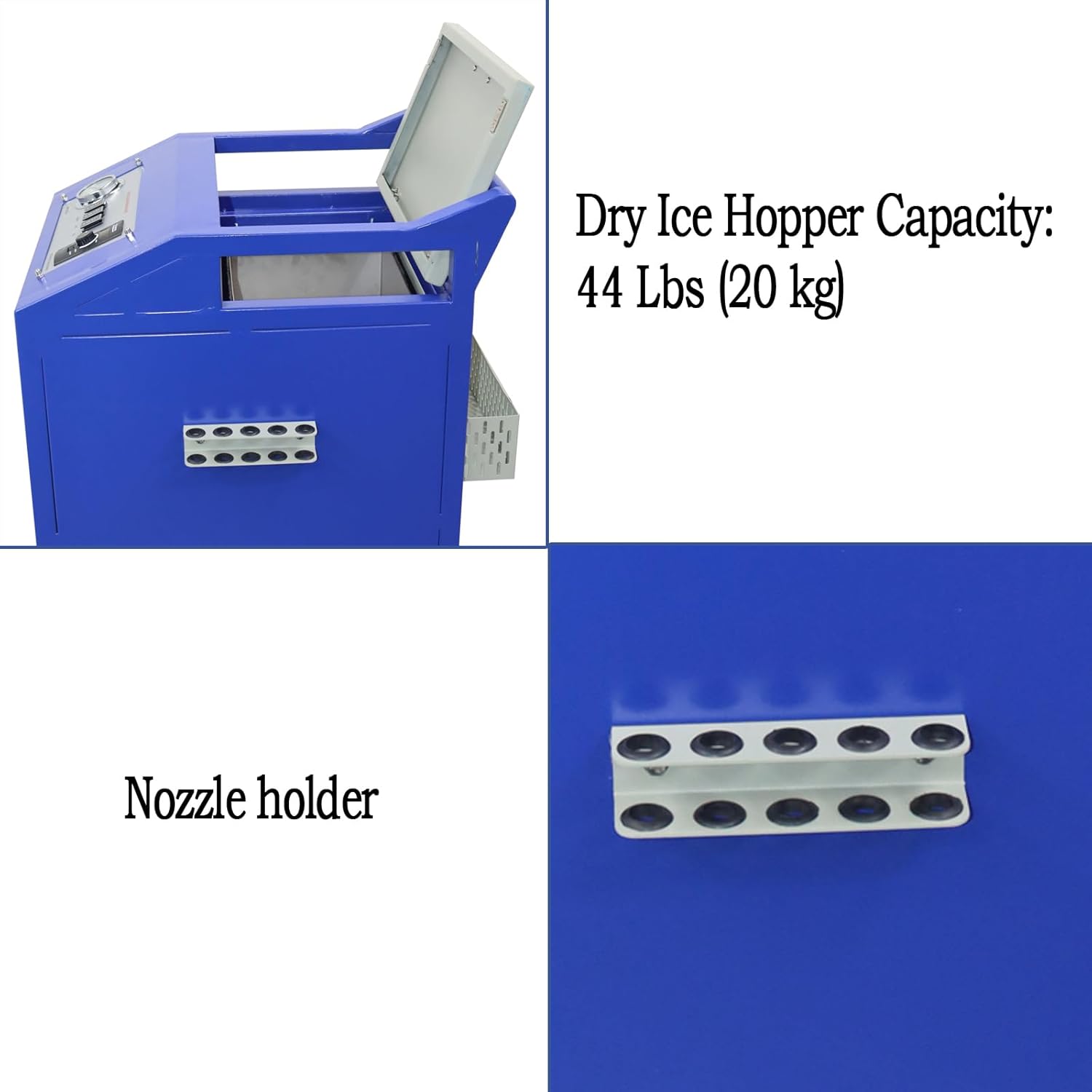 Dry Ice Blasting Machine Industrial Pellet Dry Ice Blaster with 5 Nozzles for Car Ship Cleaning Without Air Compressor