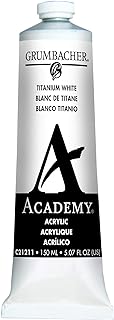 Academy Acrylic Paint, 150ml/5.07 oz Metal Tube, Titanium White (C21211)