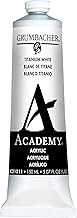 Grumbacher Academy Acrylic Paint, 150ml/5.07 oz Metal Tube, Titanium White (C21211)