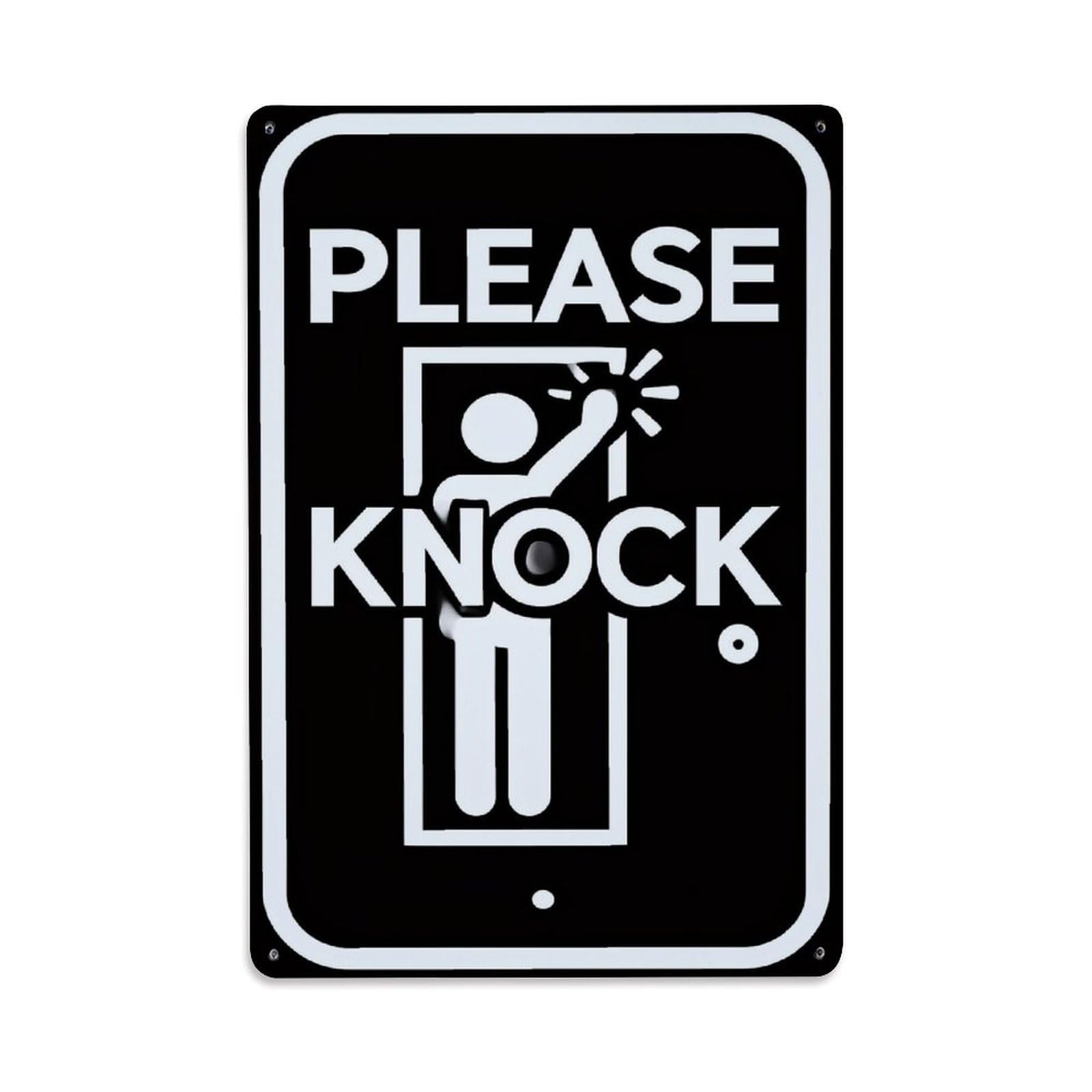 Jdfenggu Vintage Please Knock Sign Pattern Retro Metal Tin Sign, Decor Art Poster For Bar, Home, Man Cave, Kitchen, Laundry Room Gift 8X12inch