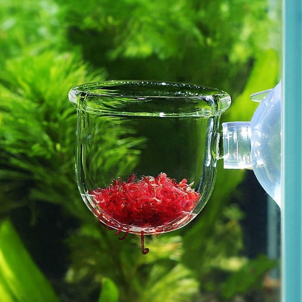 2 Pcs Aquarium Plant Pot, Glass Fish Tank Plants Holder Aquarium, Decoration Plants Cup with Suction Cups for Fish Tank Ornament Décor, Plastic