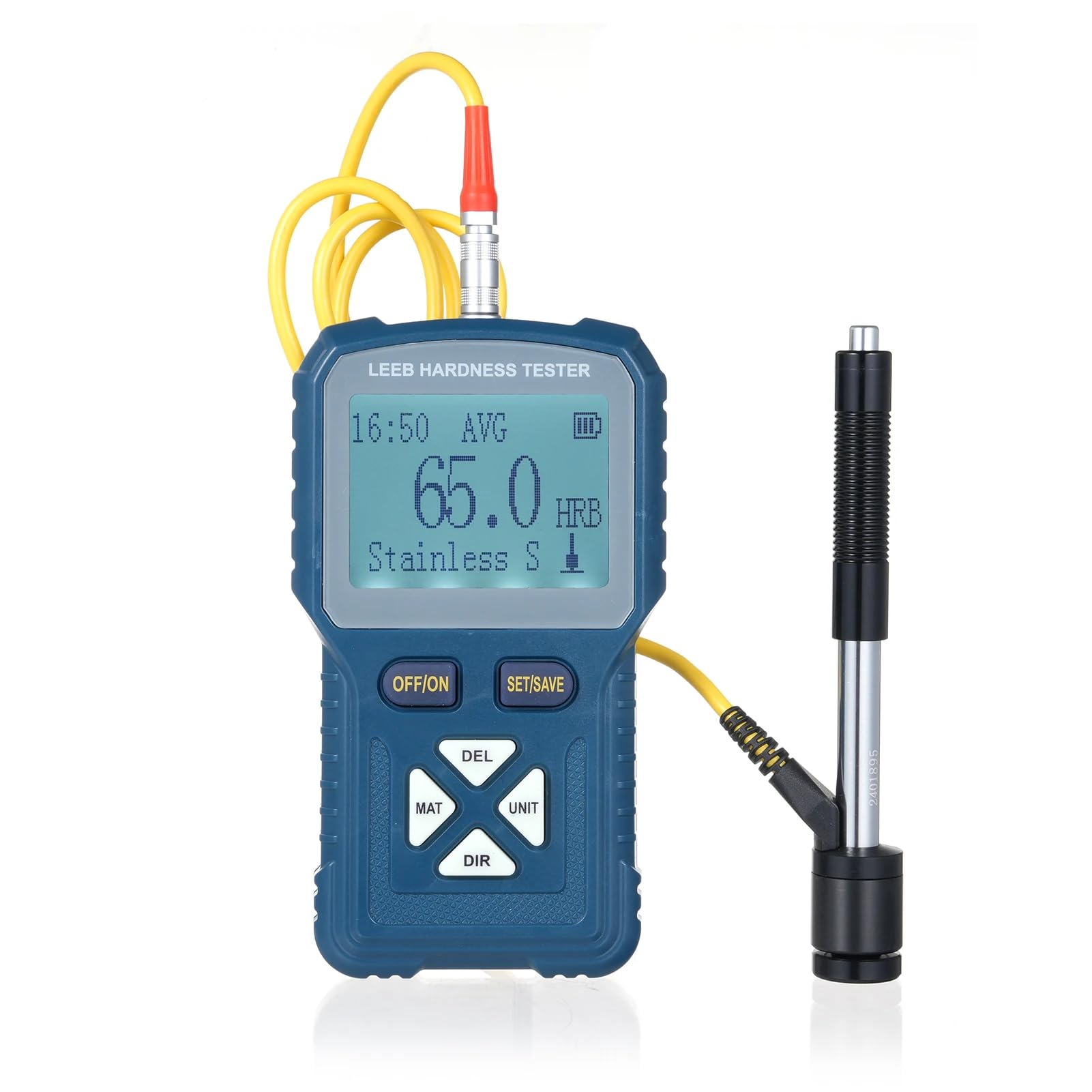 Testeur de dureté Métallique, Kit D'équipement de Test de dureté avec écran LCD, Batterie 1800 MAh, Jauge de dureté Portable pour Acier, Cuivre, Laiton (Prise UE)