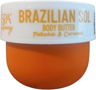 SPA Luxury Brazilian Sol Body Butter, Pistachio & Caramel Scent, 6 Oz Pack of 1