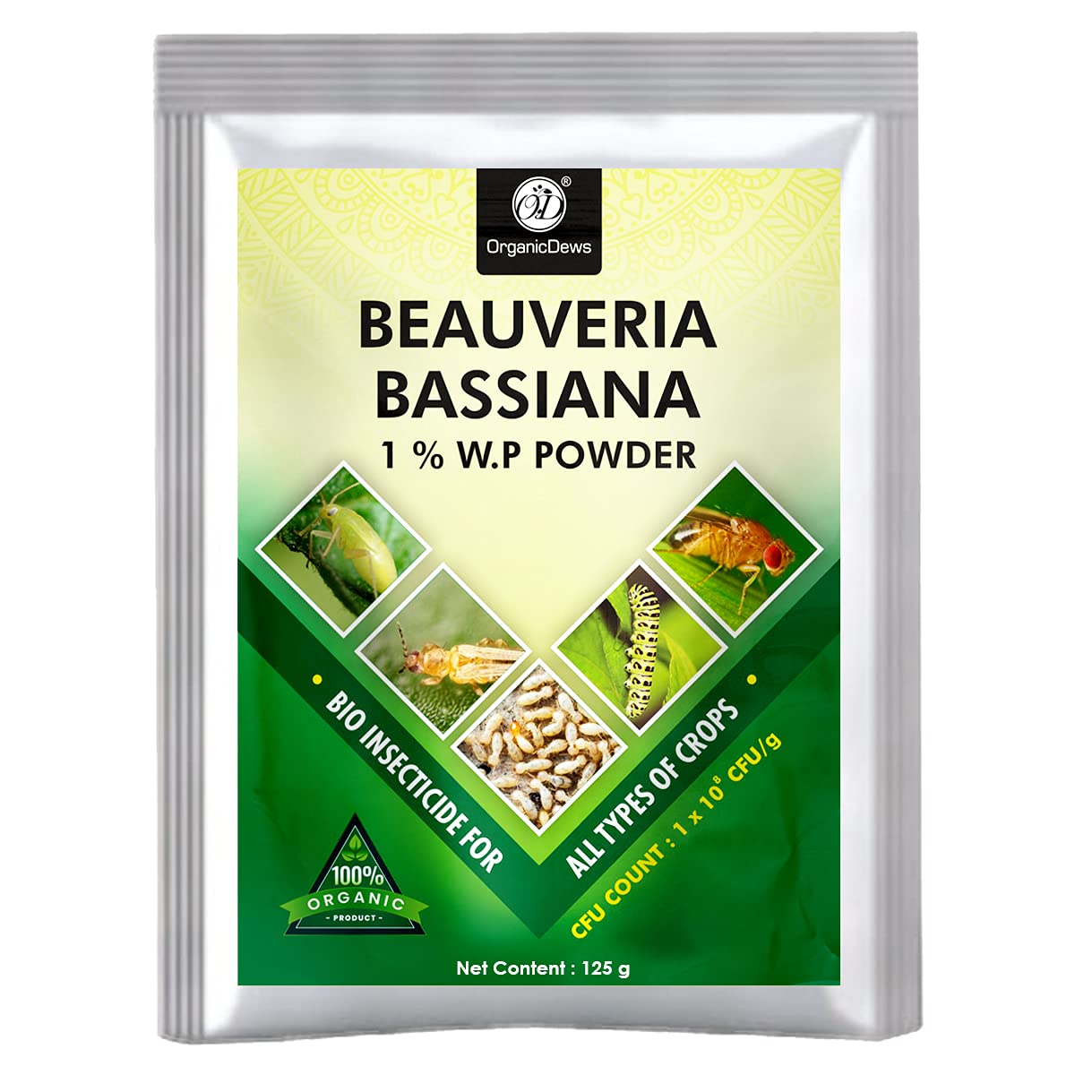 OrganicDews Beauveria Bassiana (1x10^8 CFU/g) Bio (125 g) for Plants