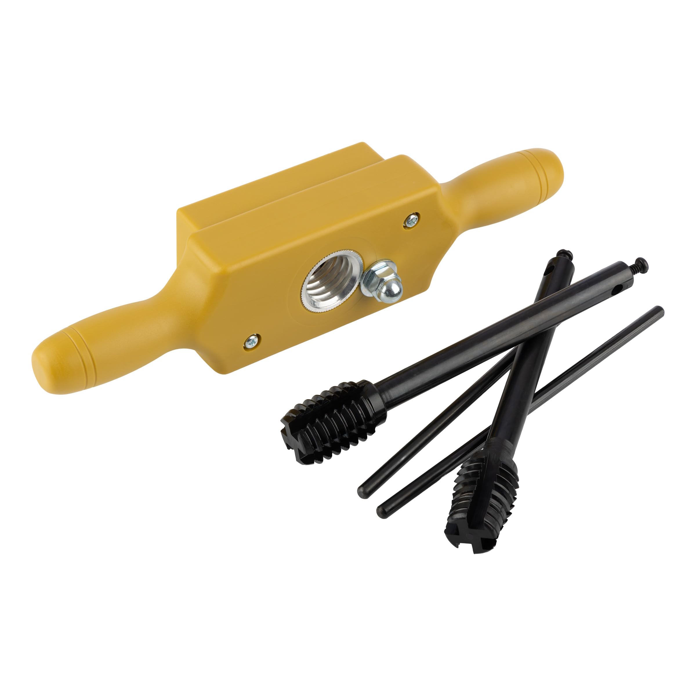 Tap and Die Set - 3/4 Inch Jig Dowel Thread Tap Kit Cuts Male and Female Wooden Threads with Two-Handed Thread Box, Bottoming Tap, Steel Cutters and Aluminum Wear Fittings by Kings County Tools